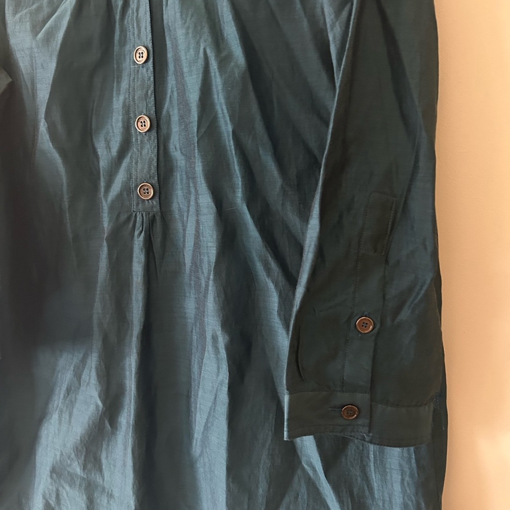 Burberry Brit Teal Scoop-Neck Button Blouse (Size M) - Picture 7 of 10